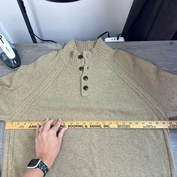 Banana Republic Italian Wool Blend Mock Neck Sweater Tan XL - Picture 6 of 8